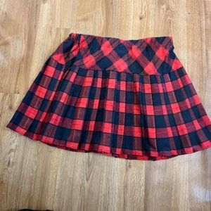 Red & black plaid mini skirt - XXL